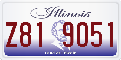 IL license plate Z819051
