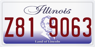 IL license plate Z819063