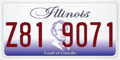 IL license plate Z819071