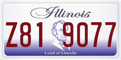 IL license plate Z819077