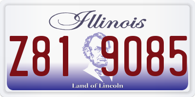 IL license plate Z819085