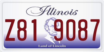 IL license plate Z819087