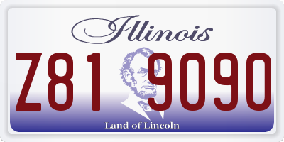 IL license plate Z819090