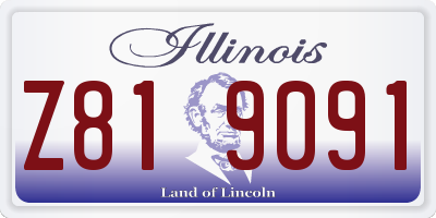 IL license plate Z819091