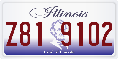 IL license plate Z819102