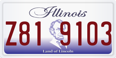 IL license plate Z819103