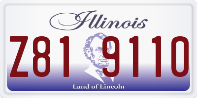 IL license plate Z819110