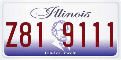 IL license plate Z819111