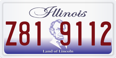 IL license plate Z819112