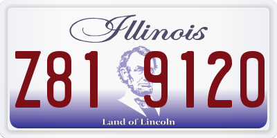 IL license plate Z819120