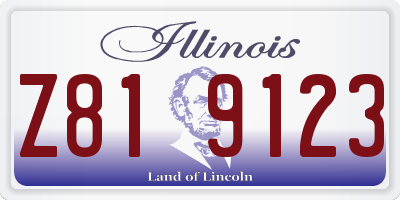 IL license plate Z819123