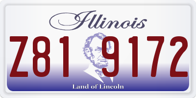 IL license plate Z819172