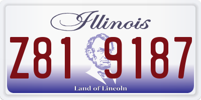 IL license plate Z819187