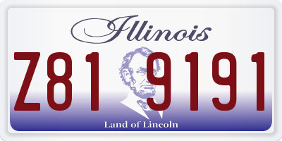 IL license plate Z819191