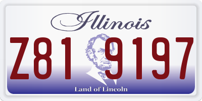 IL license plate Z819197