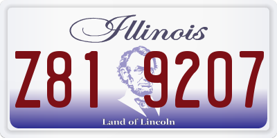 IL license plate Z819207