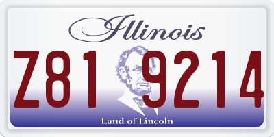 IL license plate Z819214