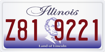 IL license plate Z819221