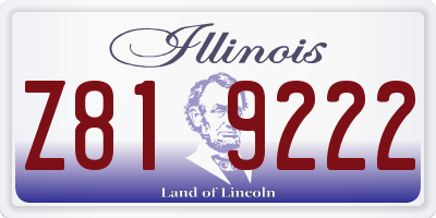 IL license plate Z819222