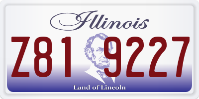 IL license plate Z819227