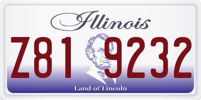 IL license plate Z819232