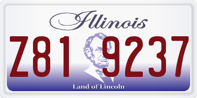 IL license plate Z819237