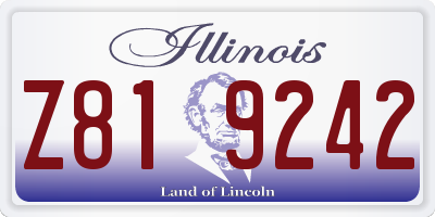 IL license plate Z819242
