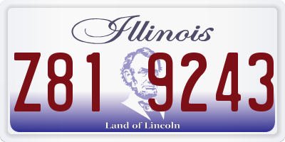 IL license plate Z819243