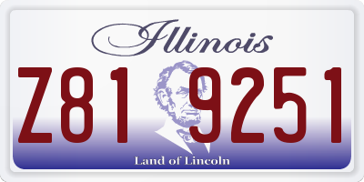 IL license plate Z819251