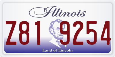 IL license plate Z819254