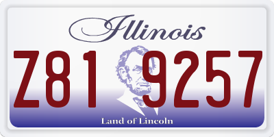 IL license plate Z819257