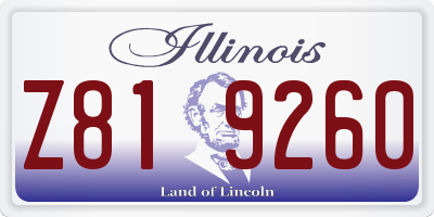 IL license plate Z819260