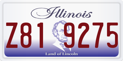 IL license plate Z819275