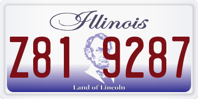 IL license plate Z819287