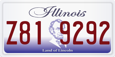 IL license plate Z819292