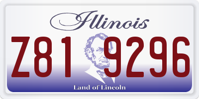 IL license plate Z819296