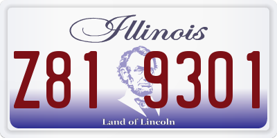 IL license plate Z819301