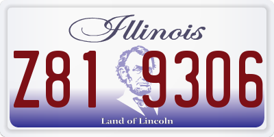 IL license plate Z819306