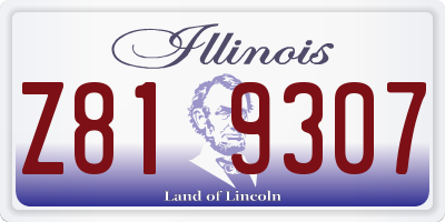 IL license plate Z819307