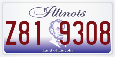 IL license plate Z819308