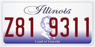 IL license plate Z819311