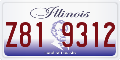 IL license plate Z819312