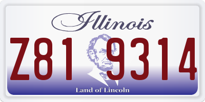 IL license plate Z819314