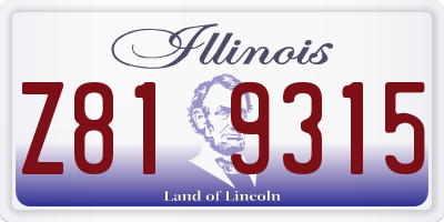 IL license plate Z819315