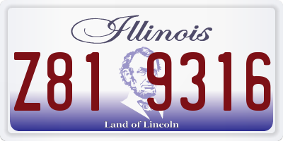 IL license plate Z819316