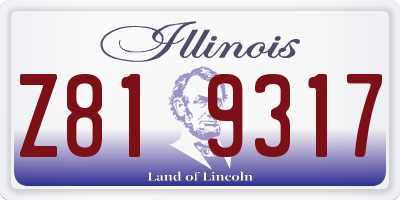 IL license plate Z819317