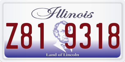 IL license plate Z819318