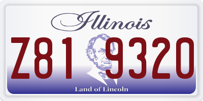 IL license plate Z819320