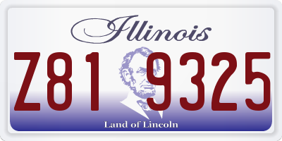IL license plate Z819325