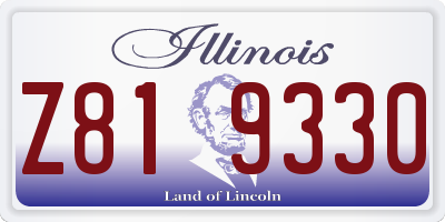 IL license plate Z819330